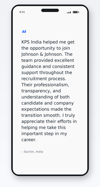 Candidate testimonial