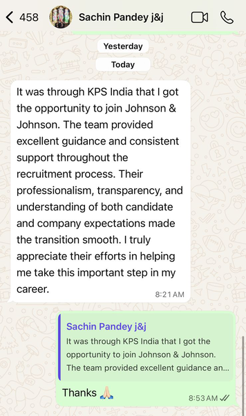 Candidate testimonial